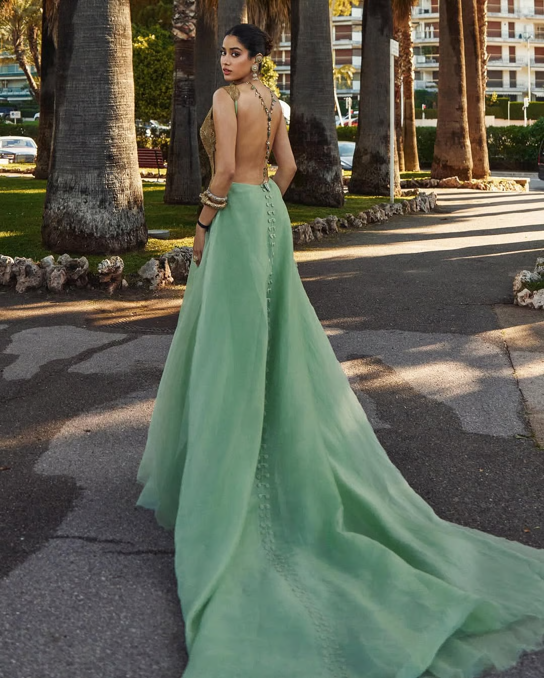 Janhvi Kapoor Showcases Indian Heritage at Cannes in Elegant Mint Green Ensemble